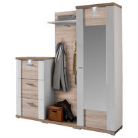GARDEROBE 3-teilig  in 195/206,6/41,6 cm  - Weiss/Eichefarben, Design, Holzwerkstoff (195/206,6/41,6cm) - Xora