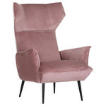 OHRENSESSEL Plüsch Rosa  - Schwarz/Rosa, KONVENTIONELL, Textil/Metall (83/110/92cm) - Carryhome