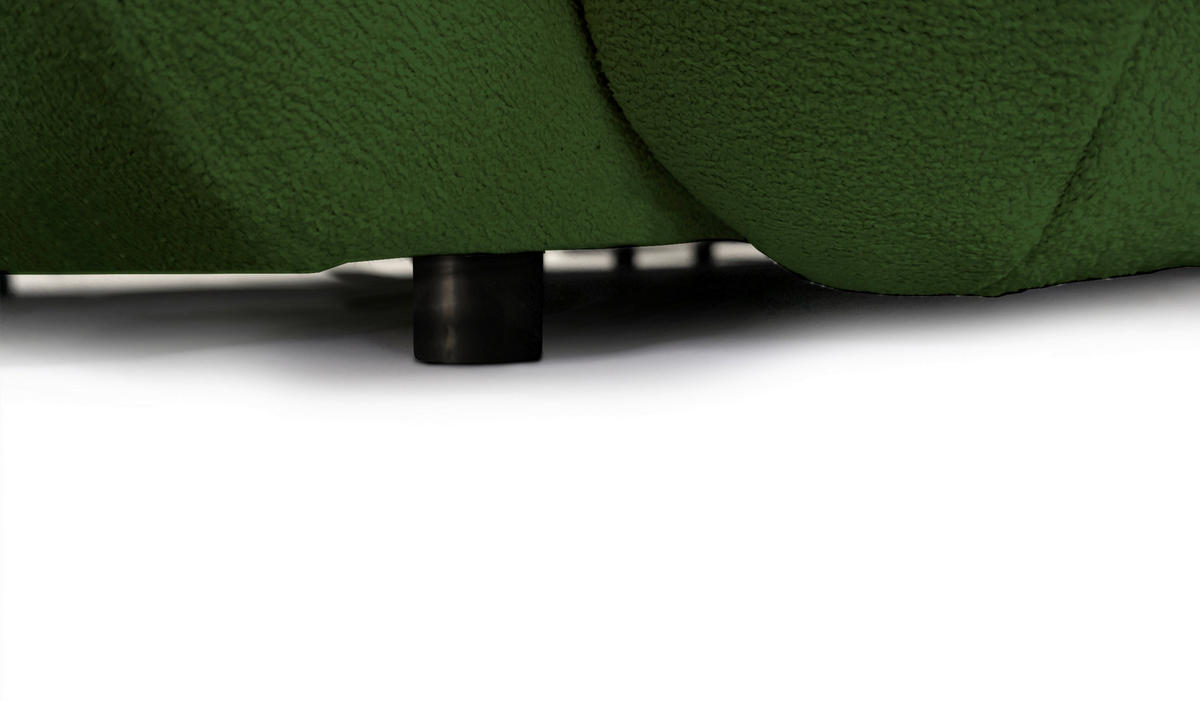 BIGSOFA Webstoff Dunkelgrün  - Dunkelgrün/Schwarz, KONVENTIONELL, Kunststoff/Textil (243/90,5/130cm) - Ambia Home