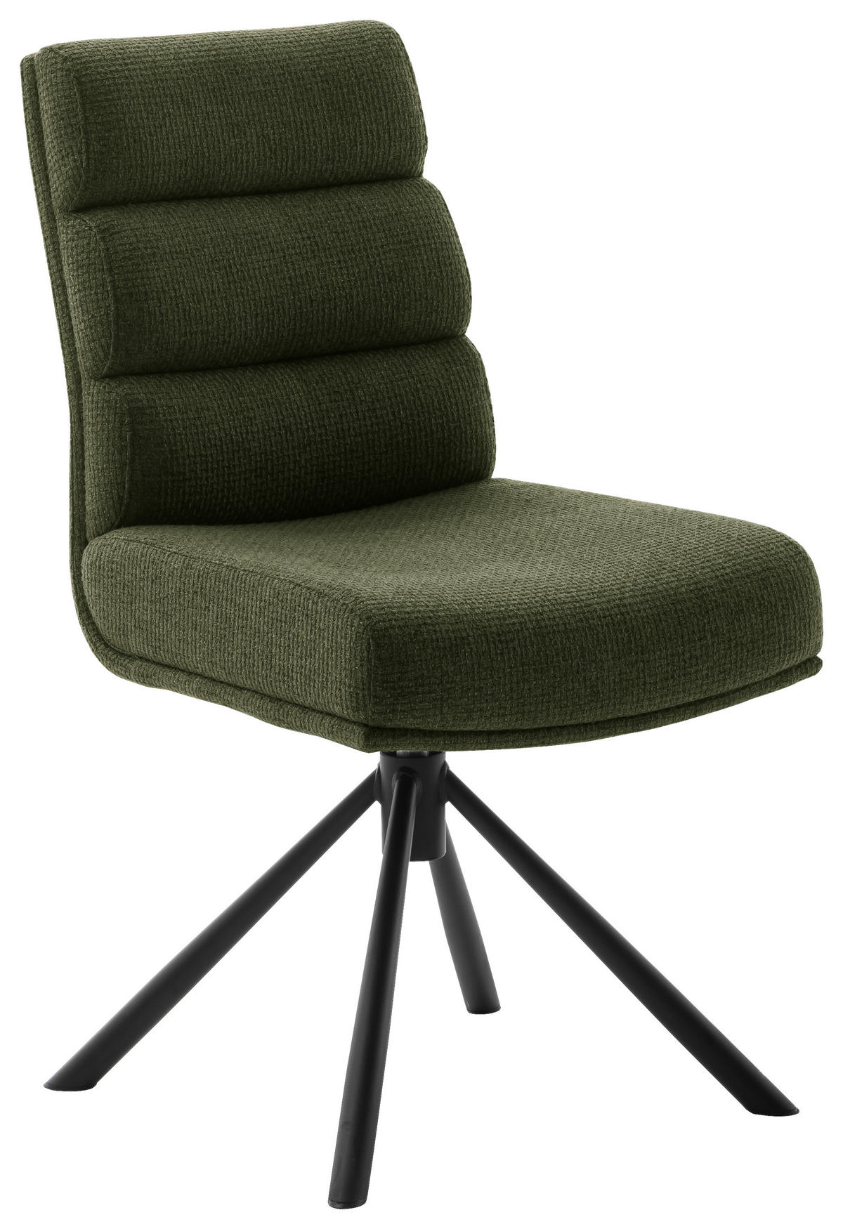 STUHL  in Stahl Webstoff Metall, Textil  - Schwarz/Olivgrün, Design, Textil/Metall (47/90/64cm) - Dieter Knoll
