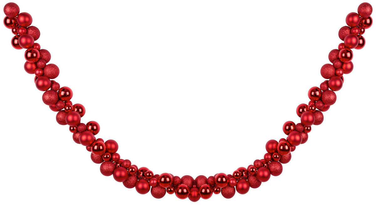 GIRLANDE Kunststoff  - Rot, Basics, Kunststoff (180cm) - X-Mas