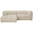 ECKSOFA  in Chenille Sandfarben  164/255 cm  - Sandfarben/Schwarz, KONVENTIONELL, Kunststoff/Textil (164/255cm) - Carryhome