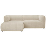 ECKSOFA  in Chenille Sandfarben  164/255 cm  - Sandfarben/Schwarz, KONVENTIONELL, Kunststoff/Textil (164/255cm) - Carryhome