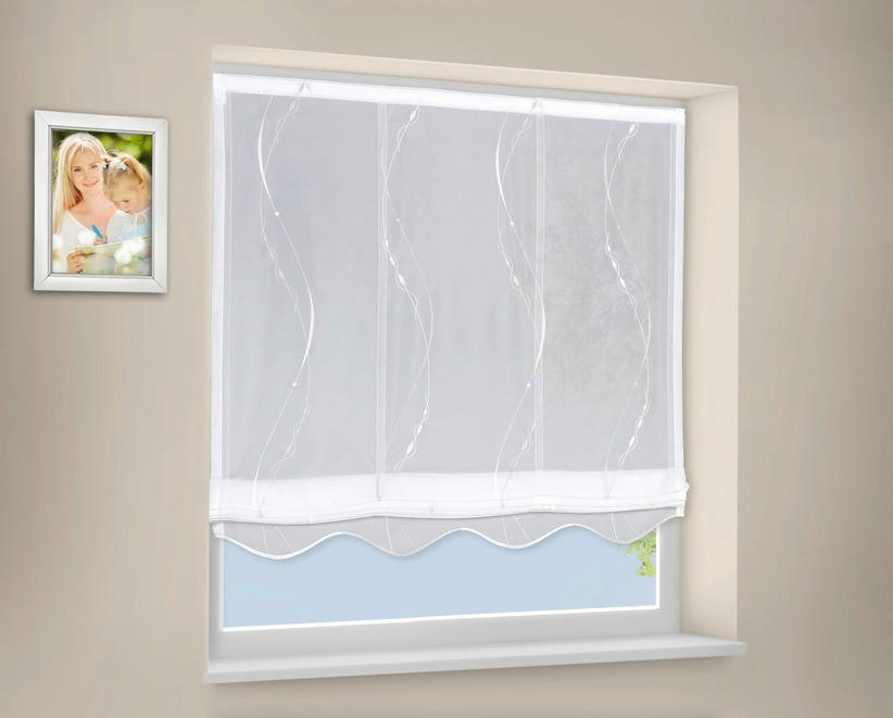 BÄNDCHENROLLO  halbtransparent  80/170 cm    - Silberfarben/Weiß, KONVENTIONELL, Textil (80/170cm)