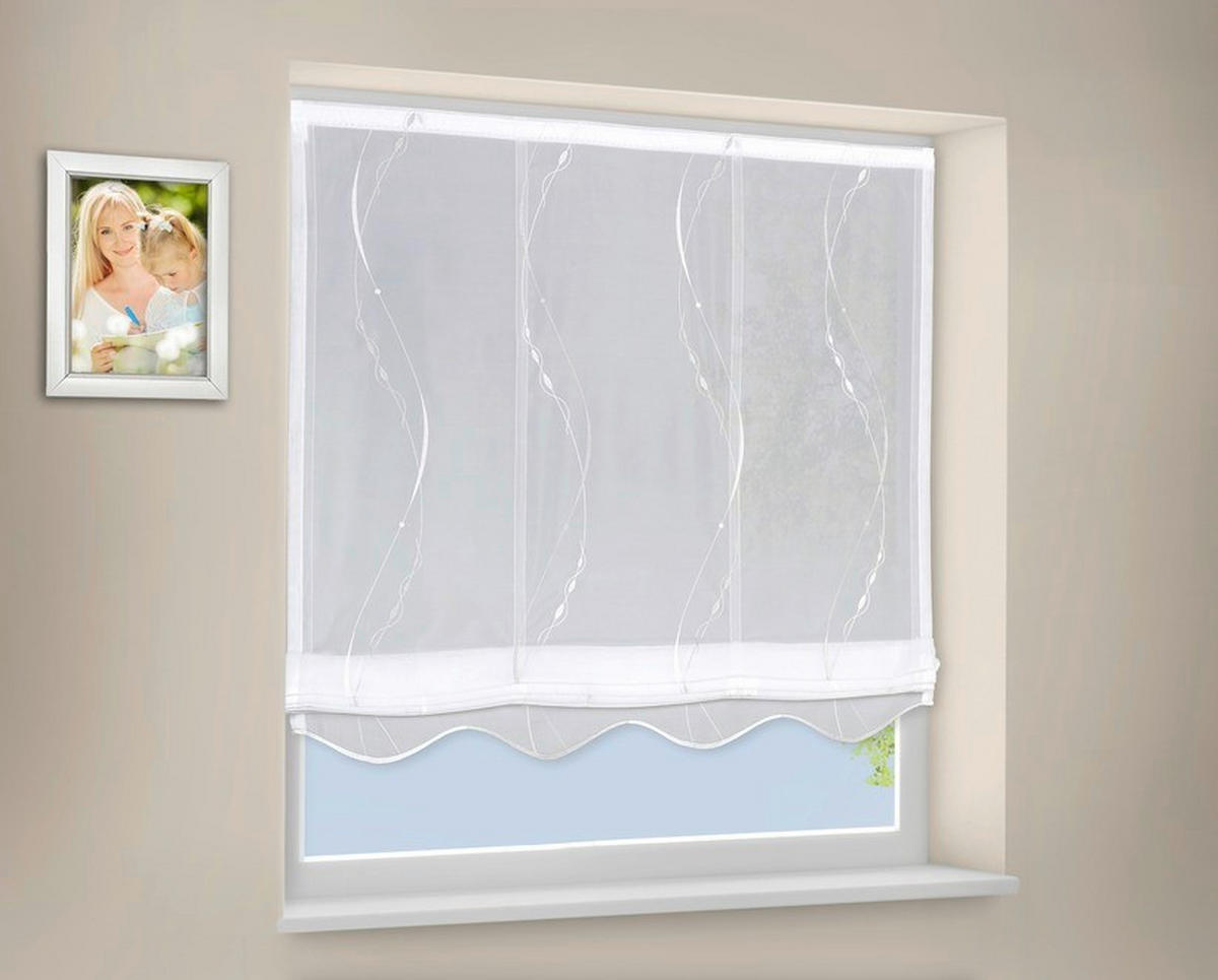 BÄNDCHENROLLO  halbtransparent  140/170 cm    - Silberfarben/Weiß, KONVENTIONELL, Textil (140/170cm)