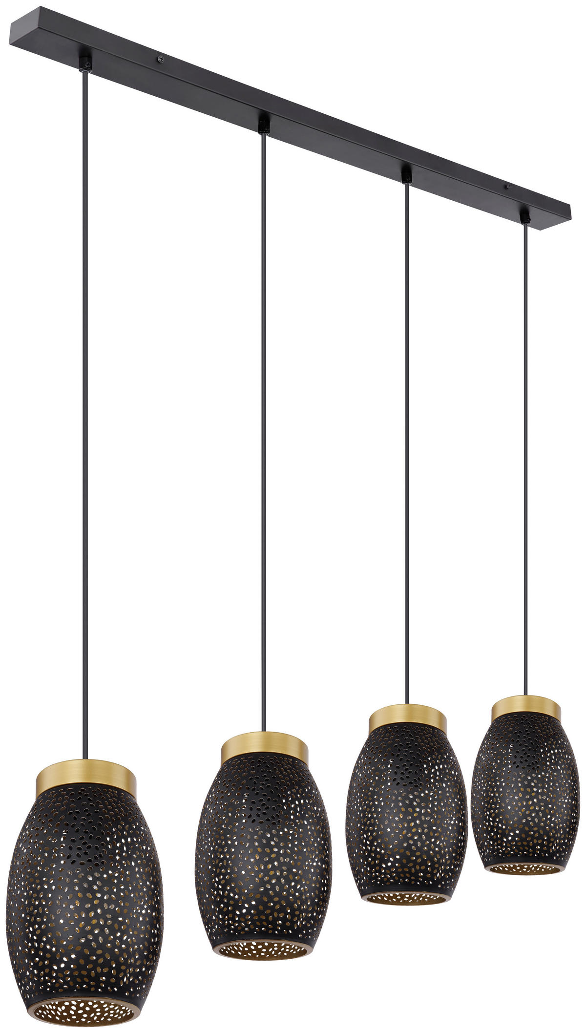 HÄNGELEUCHTE Narri 90/15/120 cm   - Goldfarben/Schwarz, Basics, Metall (90/15/120cm) - Globo