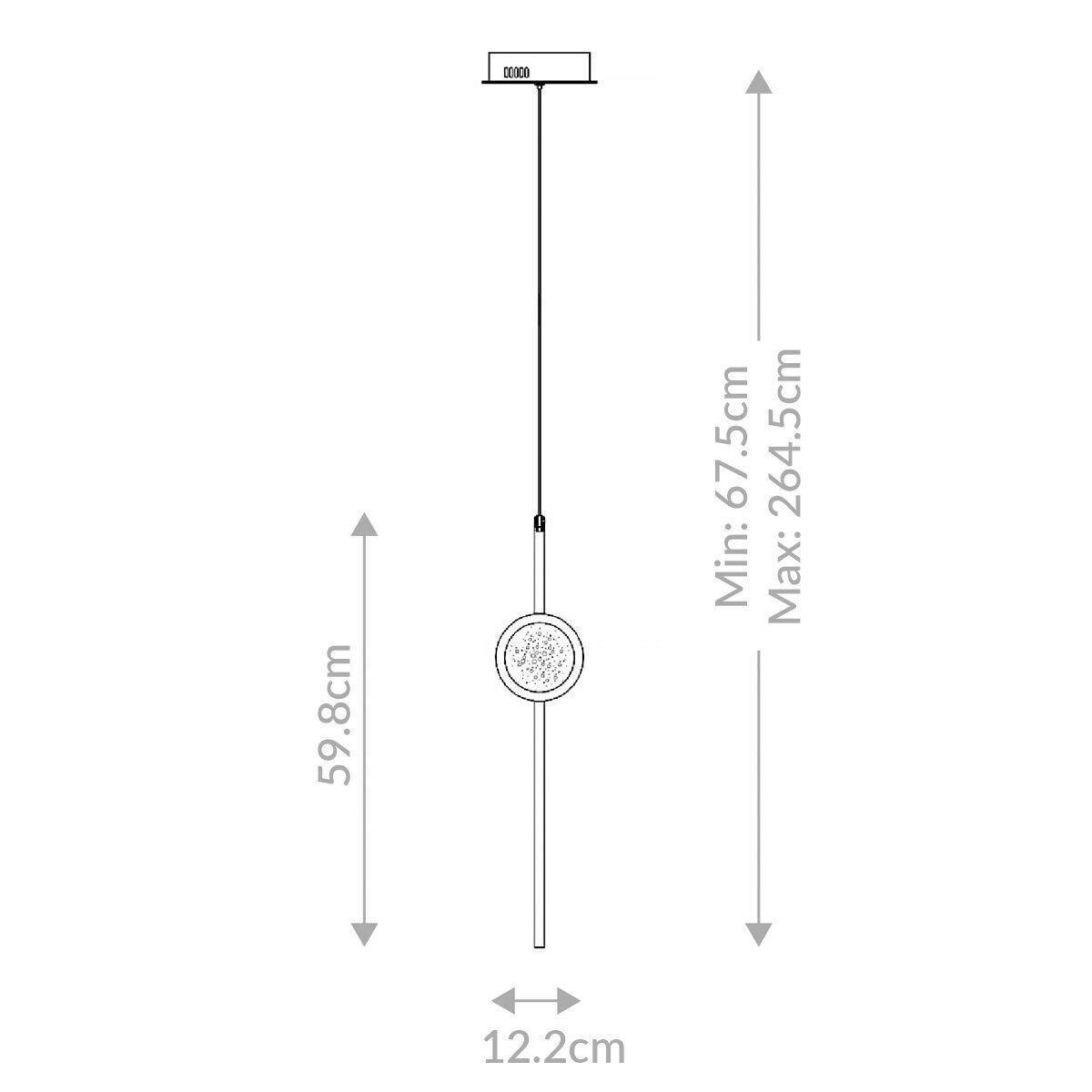 PENDELLEUCHTE 67,5/12,2 cm    - Goldfarben, Basics, Glas/Metall (67,5/12,2cm) - Elstead Lighting
