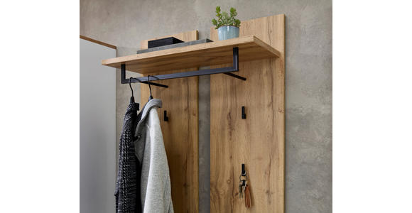 GARDEROBE 5-teilig  in 247/202/38 cm  - Eichefarben/Anthrazit, Basics, Glas/Holzwerkstoff (247/202/38cm) - Xora