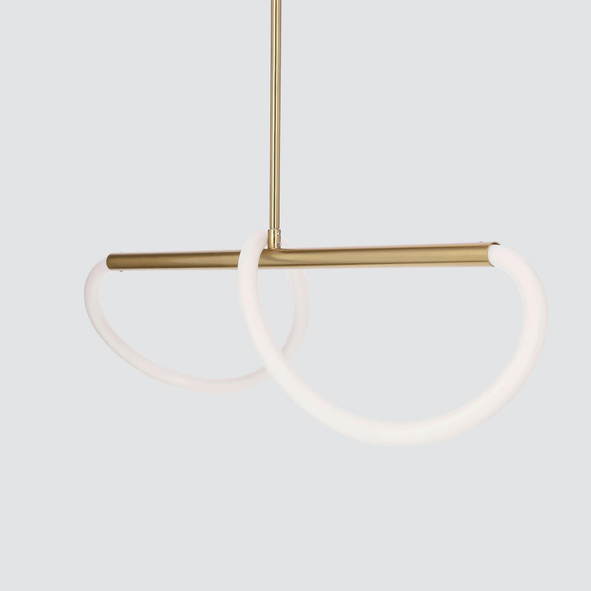 LED-PENDELLEUCHTE 80/15/120 cm  - Goldfarben/Weiß, Design, Kunststoff/Metall (80/15/120cm)