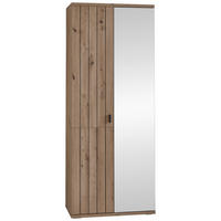 GARDEROBENSCHRANK  in 79,9/199/40,2 cm  - Schwarz/Eiche Artisan, KONVENTIONELL, Glas/Holzwerkstoff (79,9/199/40,2cm) - Cantus