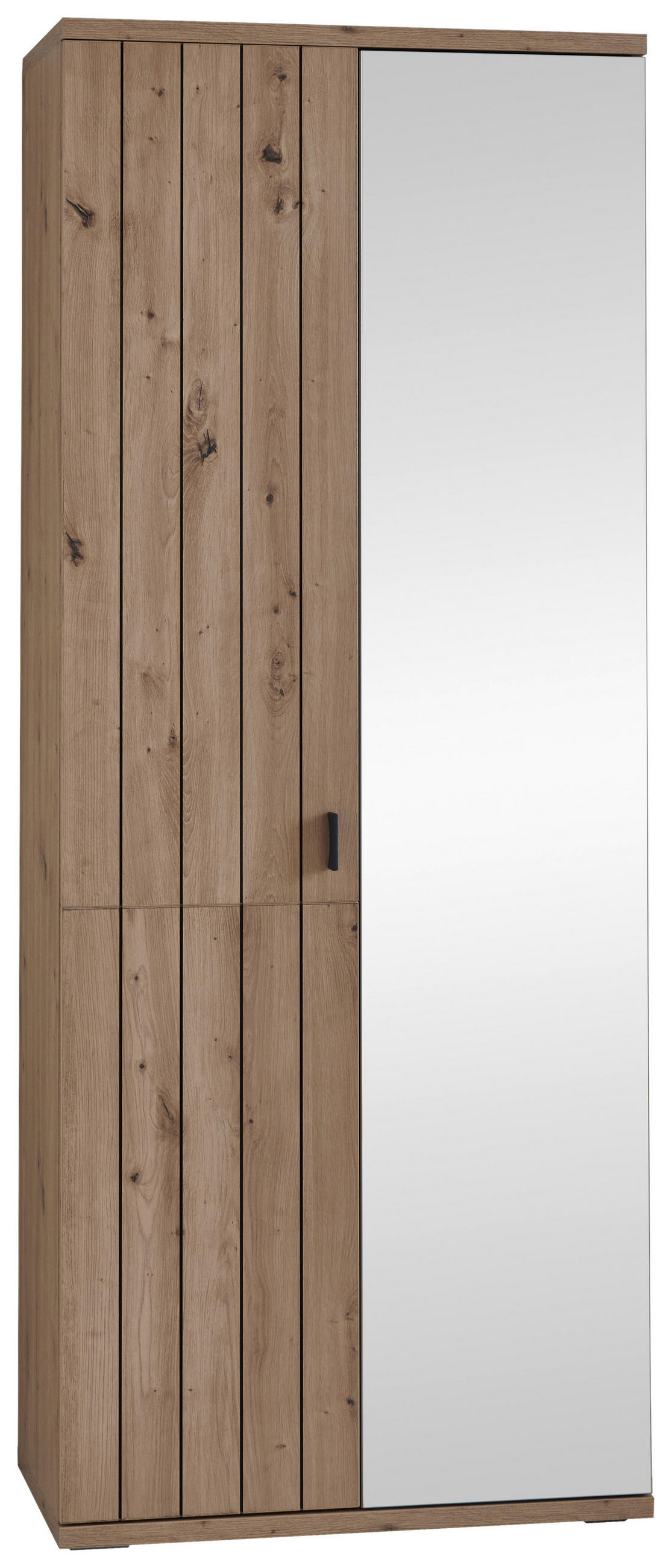 GARDEROBENSCHRANK  in 79,9/199/40,2 cm  - Schwarz/Eiche Artisan, KONVENTIONELL, Glas/Holzwerkstoff (79,9/199/40,2cm) - Cantus