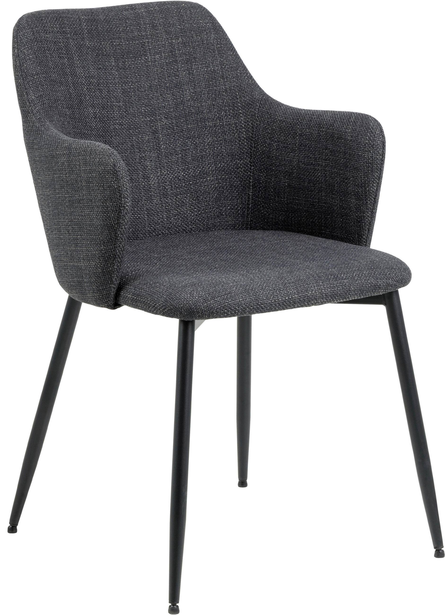 ŽIDLE S PODRUČKAMI, plochá tkanina, tmavě šedá - černá/tmavě šedá, Moderní, kov/textil (54,5/84,5/60cm) - MID.YOU