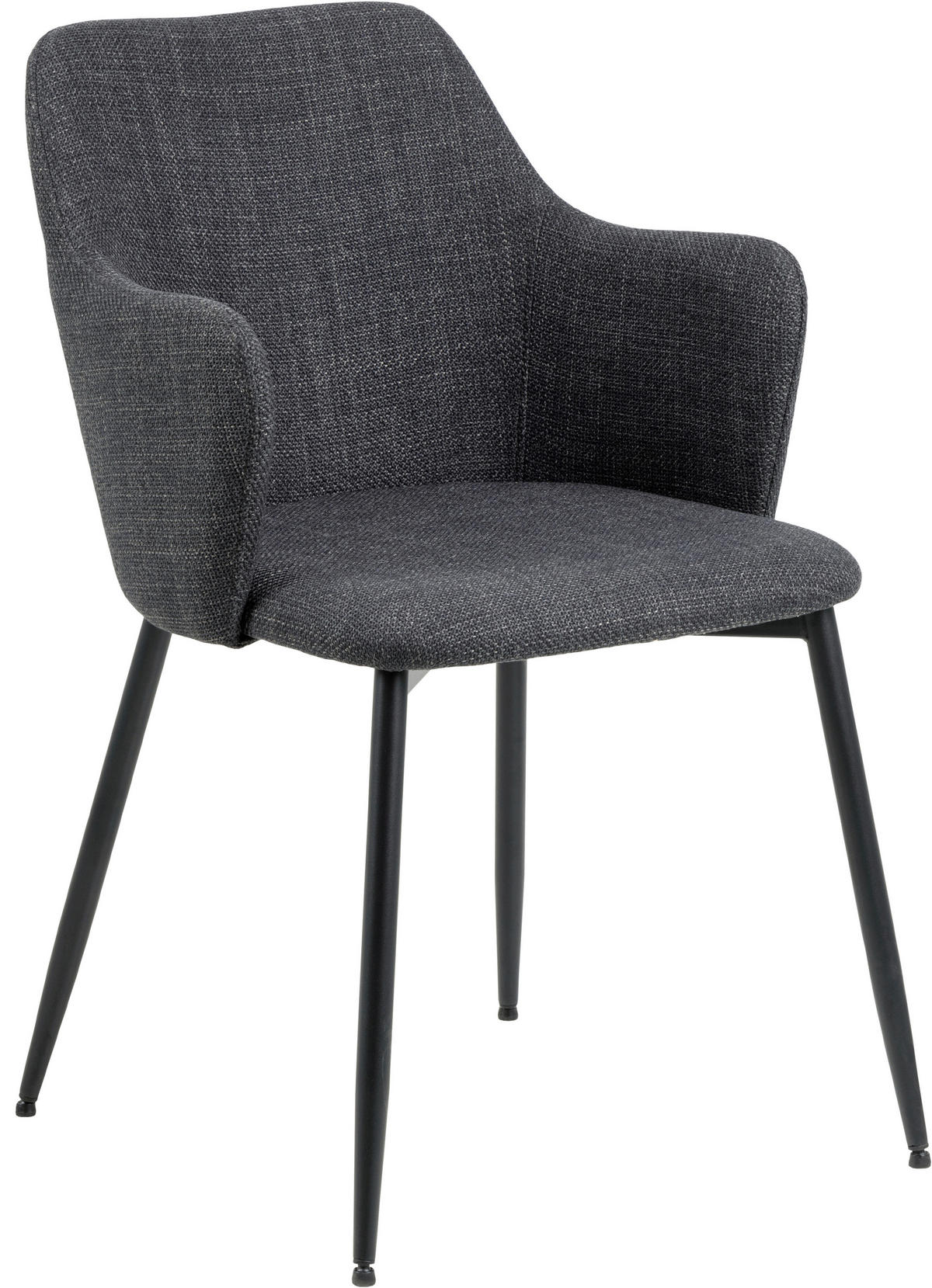ŽIDLE S PODRUČKAMI, plochá tkanina, tmavě šedá - černá/tmavě šedá, Moderní, kov/textil (54,5/84,5/60cm) - MID.YOU