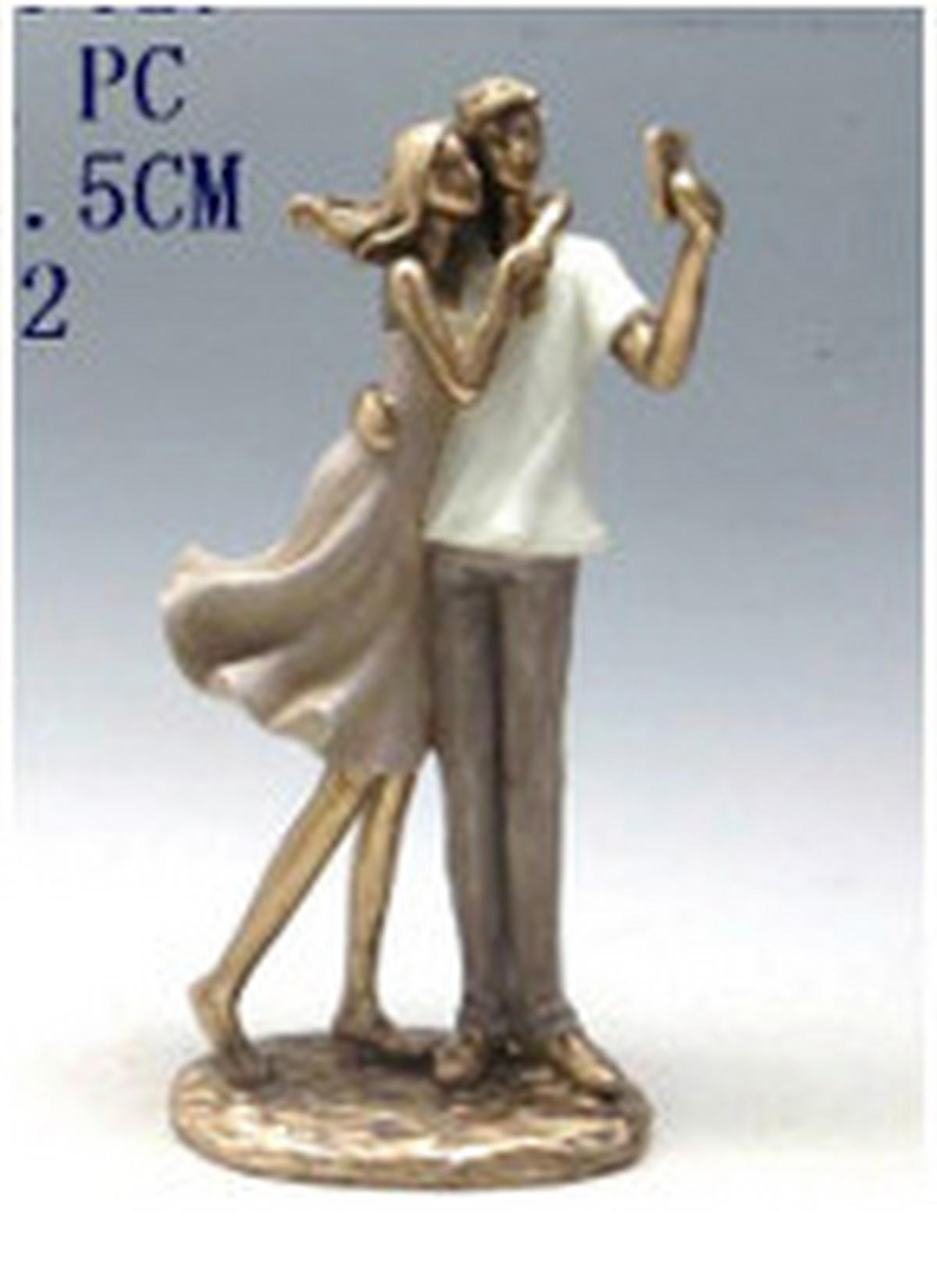 SZOBOR - színes/arany, Basics, műanyag (25,5/8,5/12cm)