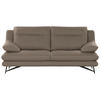 3-SITZER-SOFA in Leder Greige  - Greige, Design, Leder/Metall (215/90/109cm)
