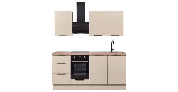 KÜCHENBLOCK   in Kaschmir  - Kaschmir/Schwarz, Basics, Holzwerkstoff/Metall (180/210/60cm) - Xora