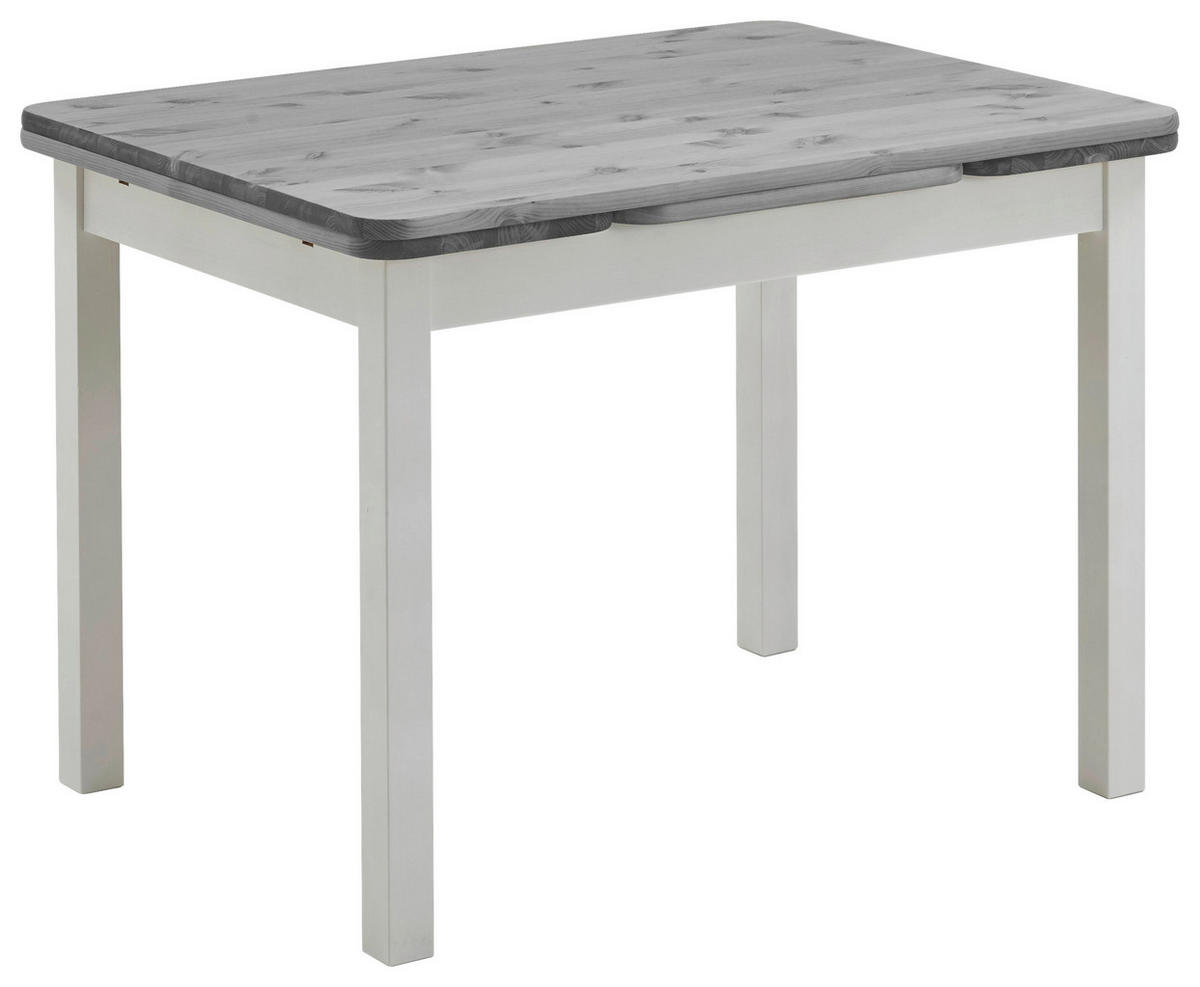 ESSTISCH Grau, Weiß rechteckig  ausziehbar, in verschiedenen Größen erhältlich  - Weiß/Grau, ROMANTIK / LANDHAUS, Holz (104-154/77/74cm) - Boxxx