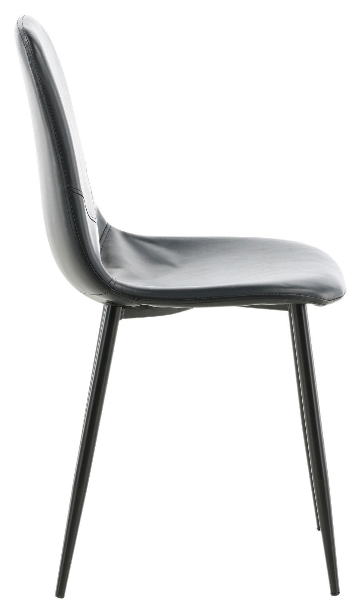 STOLSET 2 styck stål läderimitation (vegan)  - svart, Design, metall/textil (43,5/85,3/43cm) - Livetastic