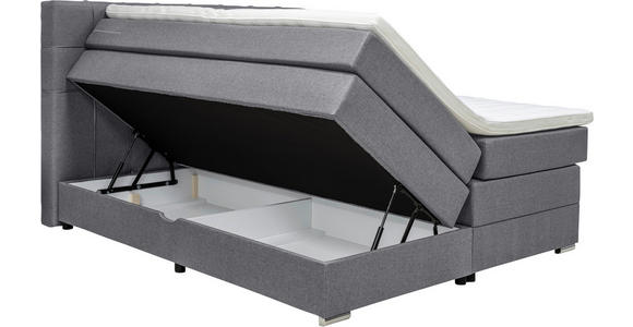 BOXSPRINGBETT 160/200 cm  in Grau  - Alufarben/Grau, KONVENTIONELL, Kunststoff/Textil (160/200cm) - Carryhome