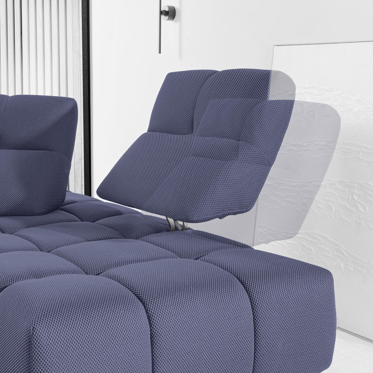 ECKSOFA in Struktur Violett  - Violett/Schwarz, Design, Kunststoff/Textil (313/233cm) - Emilio Belluti