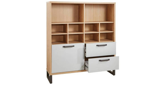 HIGHBOARD 131,6/147,2/35 cm  - Dunkelgrau/Eiche Artisan, MODERN, Holzwerkstoff/Metall (131,6/147,2/35cm) - Xora