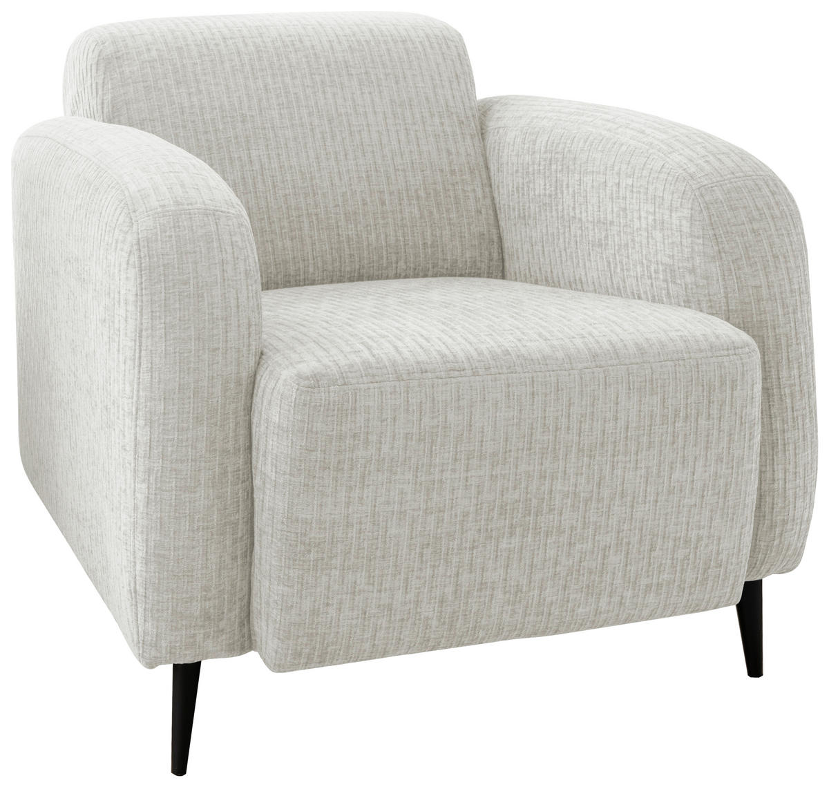 SESSEL in Velours Weiss  - Weiss/Schwarz, Modern, Textil/Metall (85/76/90cm) - Livetastic