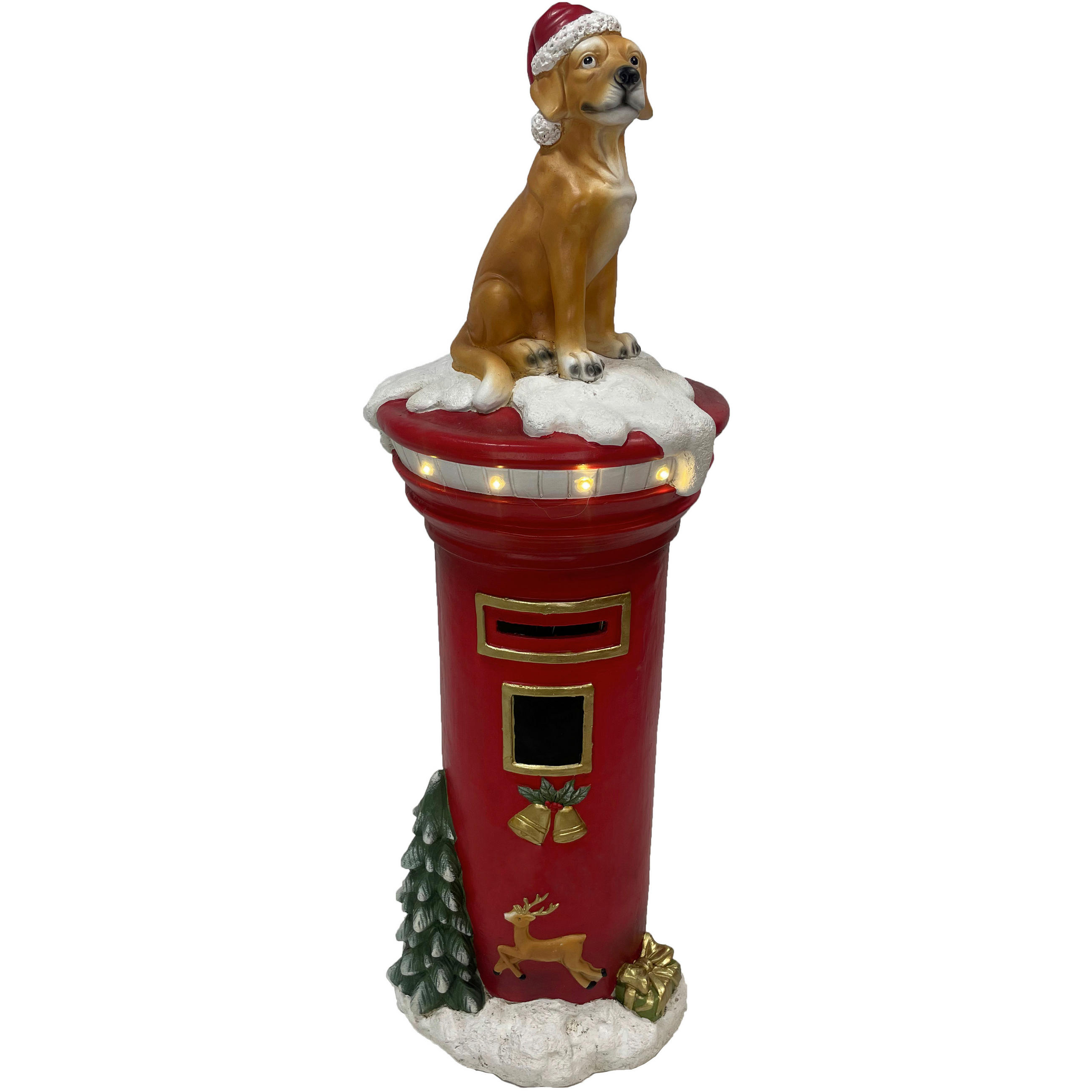 WEIHNACHTSFIGUR  - Rot/Goldfarben, LIFESTYLE, Stein (30/88/30cm) - X-Mas