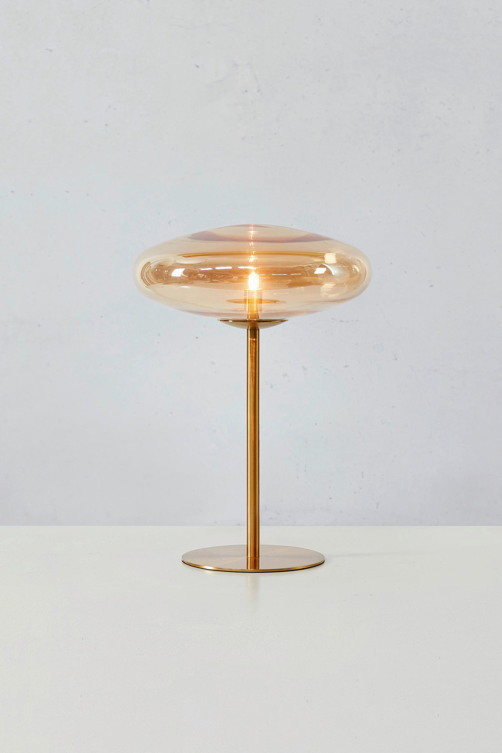 TISCHLEUCHTE Locus 28,5/40 cm   - Messingfarben/Bernsteinfarben, Basics, Glas/Metall (28,5/40cm) - Markslöjd
