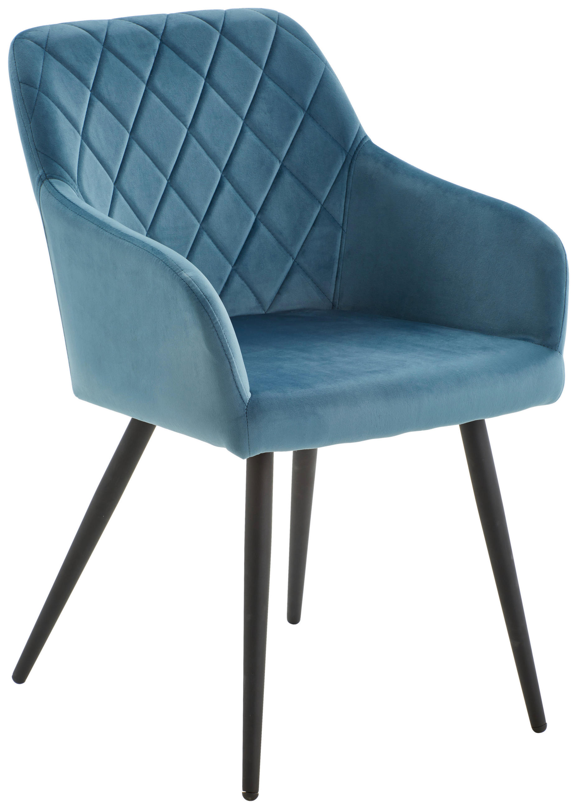 STOLICA S NASLONOM ZA RUKE  plava, crna  drvo, metal, tekstil      - crna/plava, Trend, drvo/metal (54/86/60cm) - Livetastic
