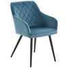 STOLICA S NASLONOM ZA RUKE  plava, crna  drvo, metal, tekstil      - crna/plava, Trend, drvo/metal (54/86/60cm) - Livetastic