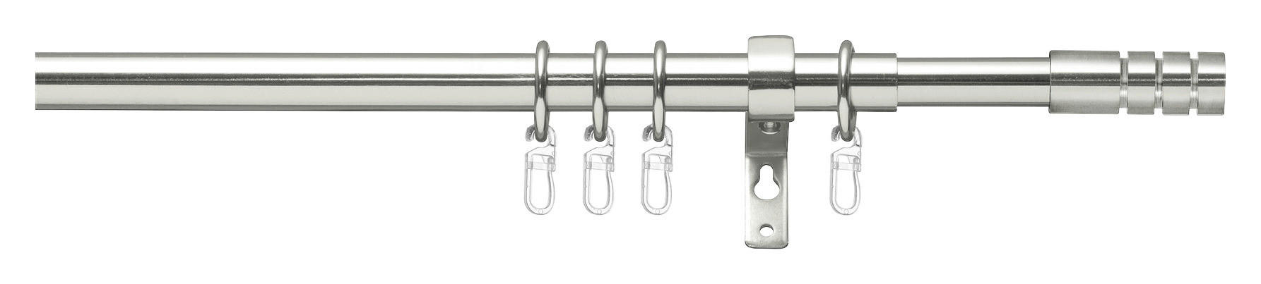 Rundstangengarnitur 1-lfg Ada Edelstahlfarben L: 200-360cm