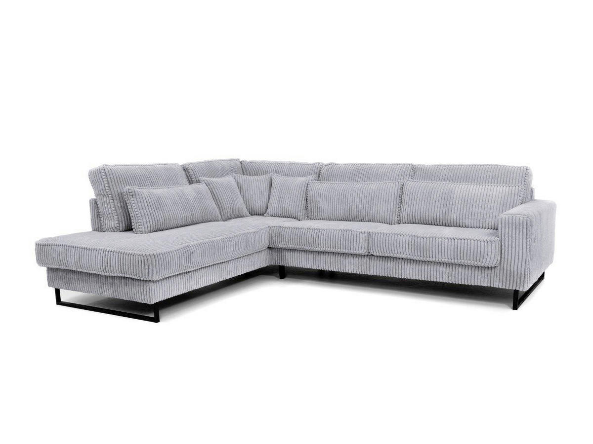 ROHOVÁ SEDAČKA, textil, kompozitné drevo, sivá - čierna/sivá, Konventionell, kov/kompozitné drevo (284/253cm) - Livetastic