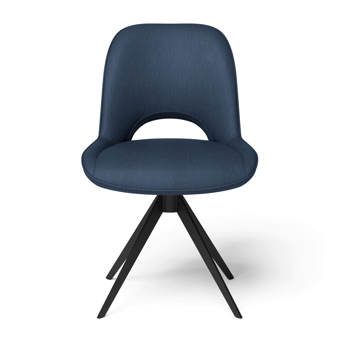 STUHL  in Stahl Echtleder pigmentiert  - Blau/Schwarz, Design, Leder/Metall (53/86/61cm) - Joop!