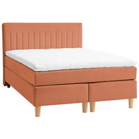 BOXSPRINGBETT 140/200 cm  in Rostfarben  - Rostfarben/Buchefarben, Basics, Holz/Textil (140/200cm) - Boxxx