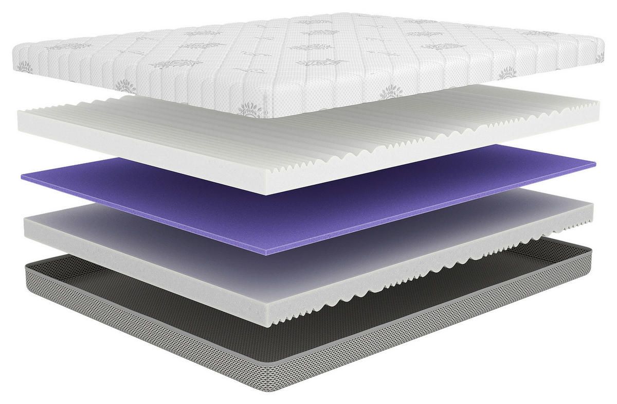 WENDEMATRATZE 200/200 cm, Höhe ca.: 22 cm, H4 + H4 = sehr fest,  - Weiß, Basics, Textil (200/200cm) - Chameo