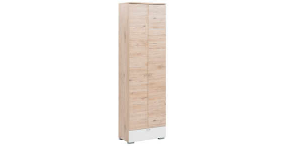 GARDEROBENSCHRANK 60/200/34 cm  - Eichefarben/Silberfarben, Design, Holzwerkstoff/Metall (60/200/34cm) - Moderano