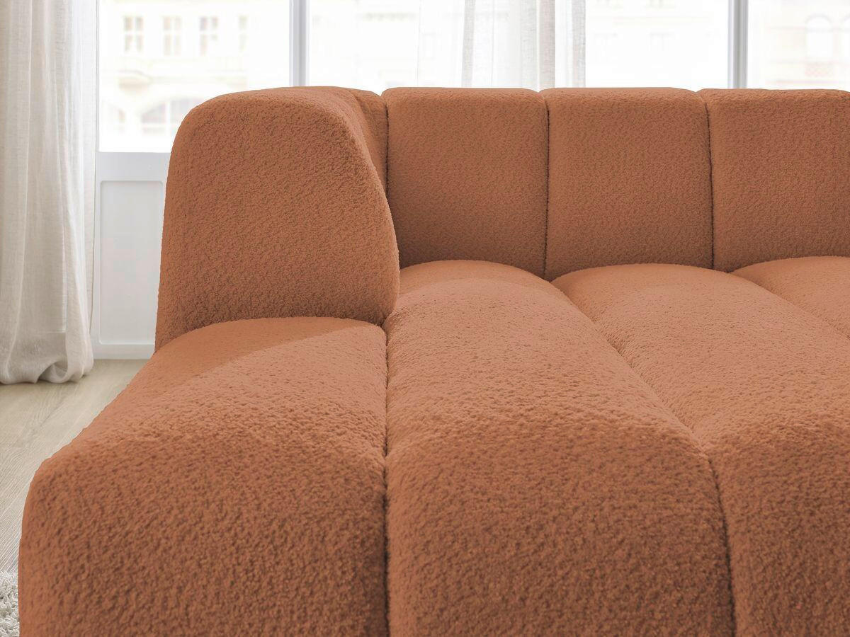 SOFAELEMENT ANNECY Bouclé Orange  - Schwarz/Orange, MODERN, Kunststoff/Textil (120/72/170cm)
