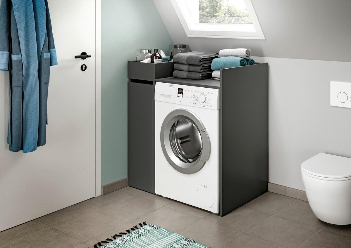 WASCHMASCHINENSCHRANK 95/101/60 cm Anthrazit  - Weiss/Anthrazit, Basics, Holzwerkstoff/Kunststoff (95/101/60cm) - MID.YOU