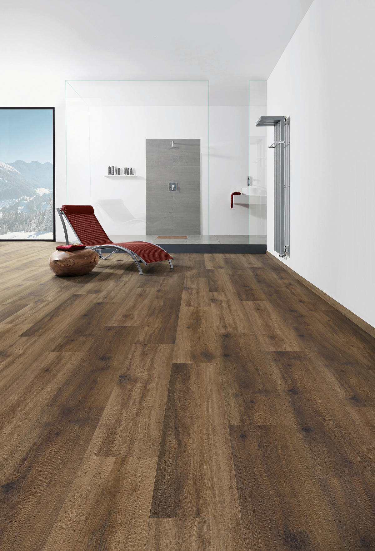DESIGNBODEN Hydrostar Eiche Trient schokobraun  per  m² - Walnussfarben, Basics, Holzwerkstoff (128.2/23.5/0.65cm) - Haro