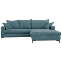 ECKSOFA Blau  - Blau/Hellgrau, Design, Textil/Metall (272/174cm) - MID.YOU