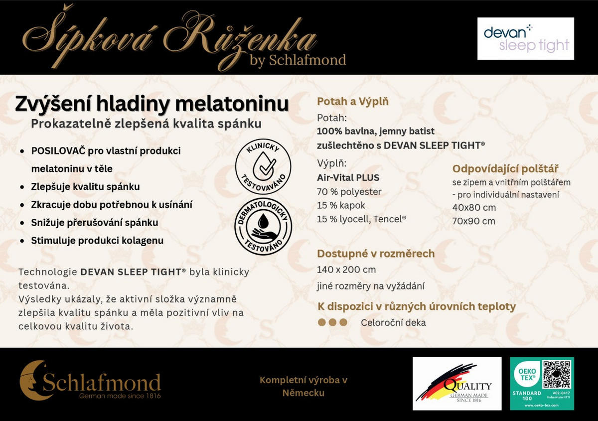 GANZJAHRESDECKE  Dornröschen 140/200 cm  - Basics, Textil (140/200cm) - Schlafmond