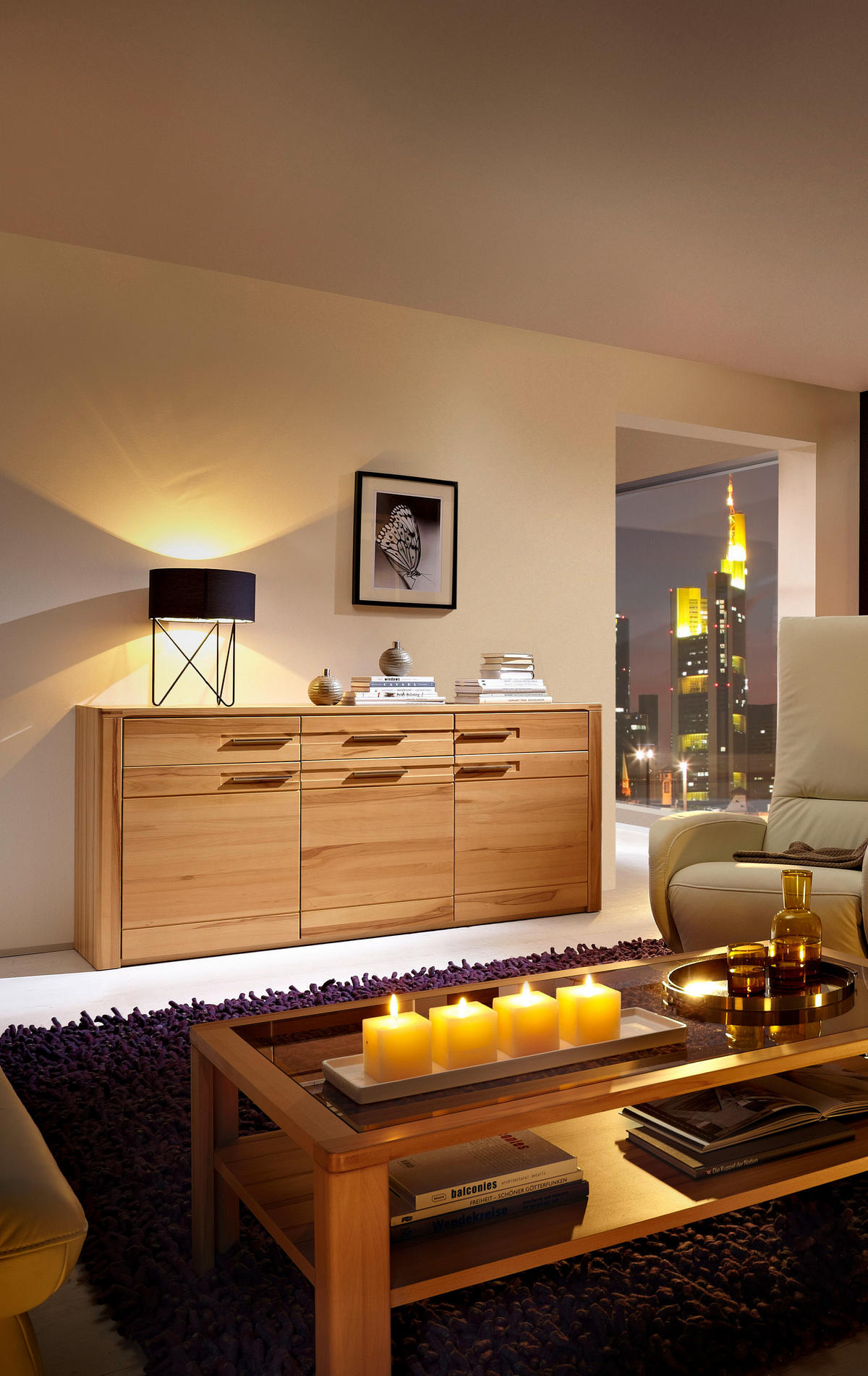 SIDEBOARD  in 188/86/42 cm  - Edelstahlfarben/Buchefarben, Design, Holz/Holzwerkstoff (188/86/42cm) - Livetastic