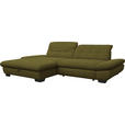 ECKSOFA in Mikrofaser Grün 198/290 cm - Schwarz/Grün, Design, Textil/Metall (198/290cm) - Xora