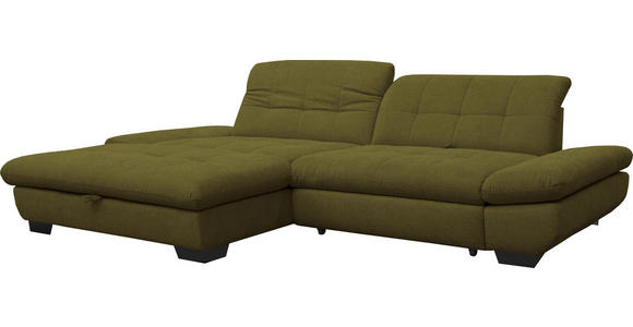 ECKSOFA in Mikrofaser Grün 198/290 cm - Schwarz/Grün, Design, Textil/Metall (198/290cm) - Xora