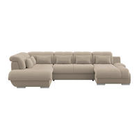 WOHNLANDSCHAFT MULTI Braun Chenille  - Chromfarben/Braun, MODERN, Textil/Metall (228/345/184cm) - Livetastic