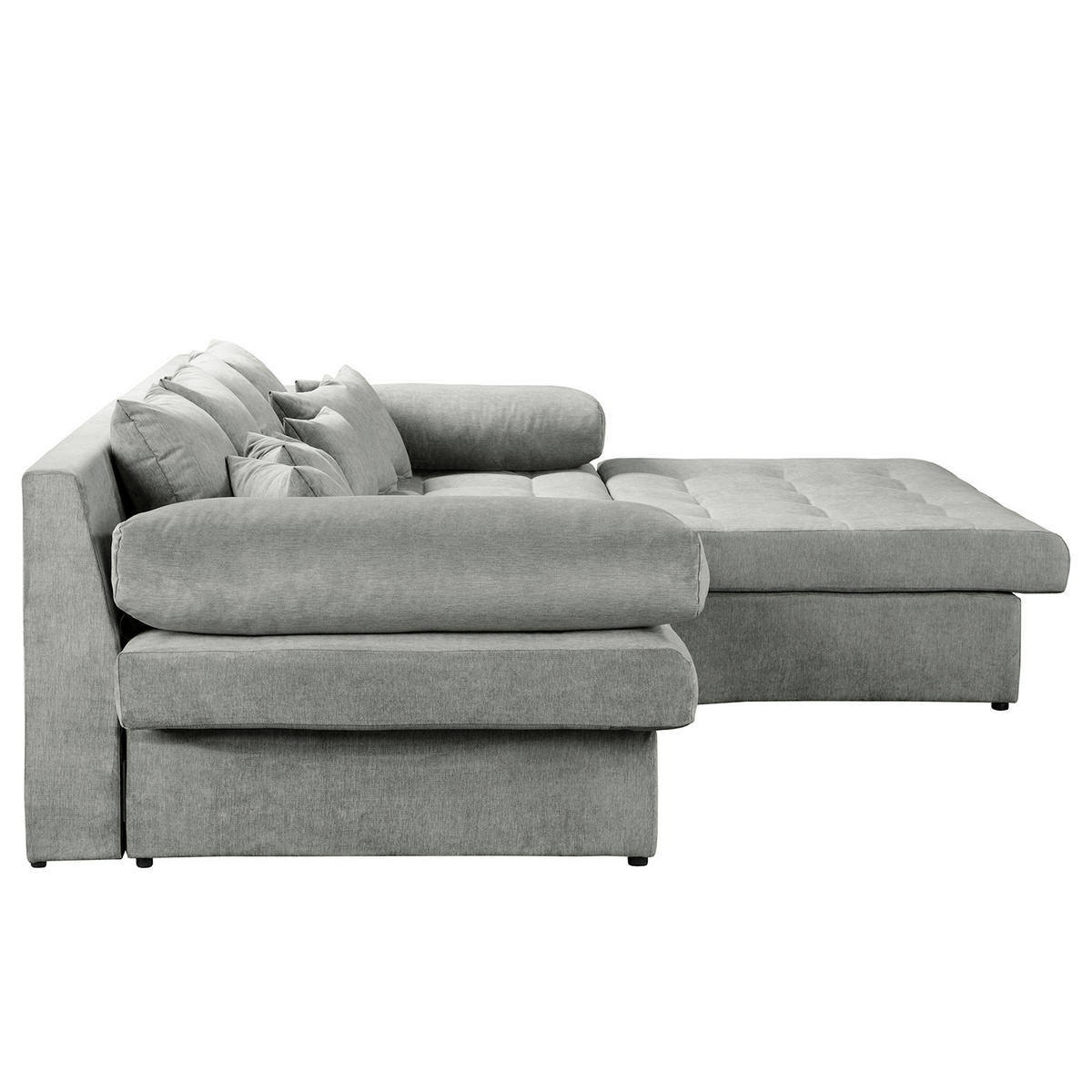 ECKSOFA Naomi Grau Mikrofaser Rückenkissen  - Schwarz/Grau, Design, Kunststoff/Textil (284/243cm) - P & B