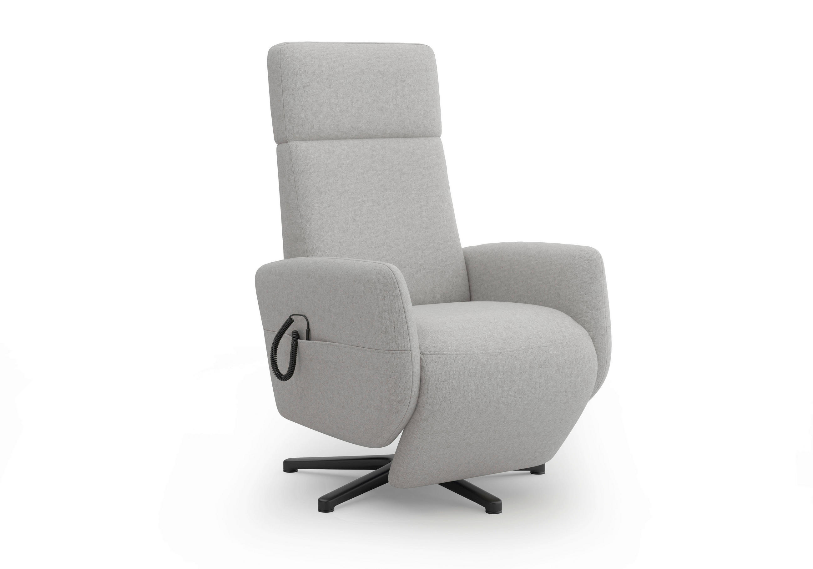 RELAXSESSEL in Textil Hellgrau  - Hellgrau/Schwarz, Konventionell, Textil/Metall (71/110/82cm) - Sit & More