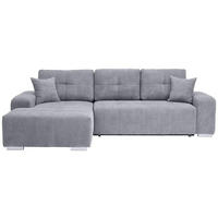 ECKSOFA in Webstoff Blau, Grau  194/280 cm  - Blau/Silberfarben, MODERN, Kunststoff/Textil (194/280cm) - Carryhome