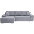 ECKSOFA Blau, Grau Webstoff  - Blau/Silberfarben, KONVENTIONELL, Kunststoff/Textil (194/280cm) - Carryhome