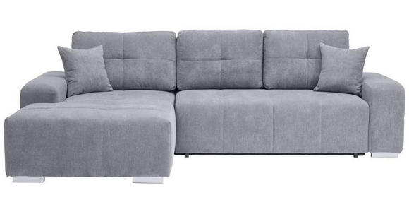 ECKSOFA in Webstoff Blau, Grau  - Blau/Silberfarben, MODERN, Kunststoff/Textil (194/280cm) - Carryhome